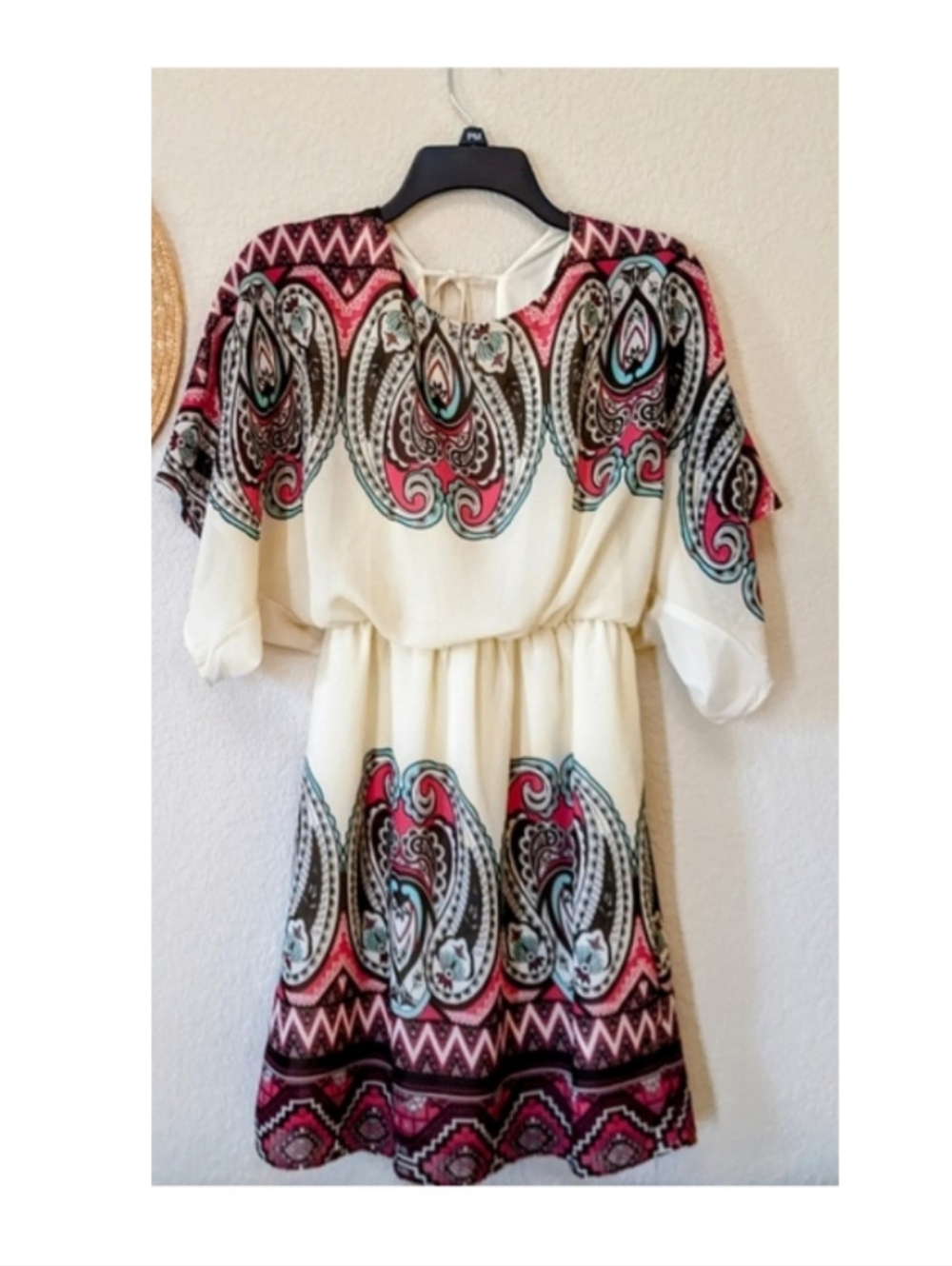 Pink Owl Boho Paisley Aztec Design With Cut Out Back S
